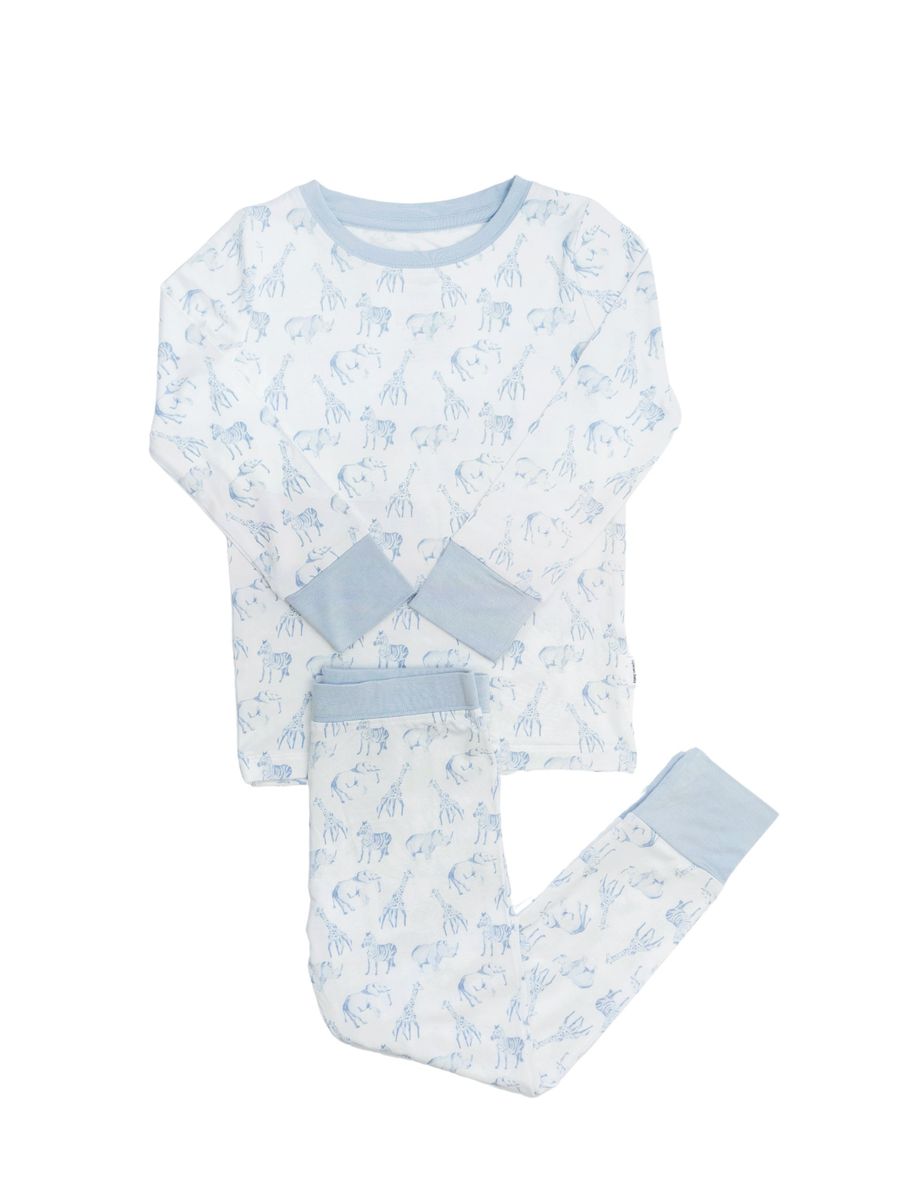 The Uptown Baby Blue Safari 2 Piece Set Pajamas