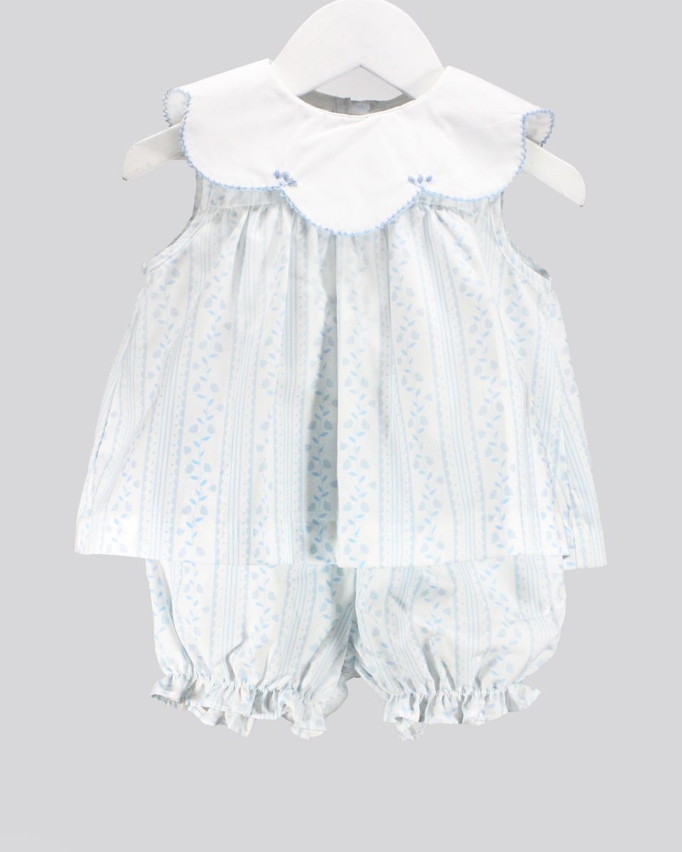 Baby Blessing Scalloped Blue Aria Set