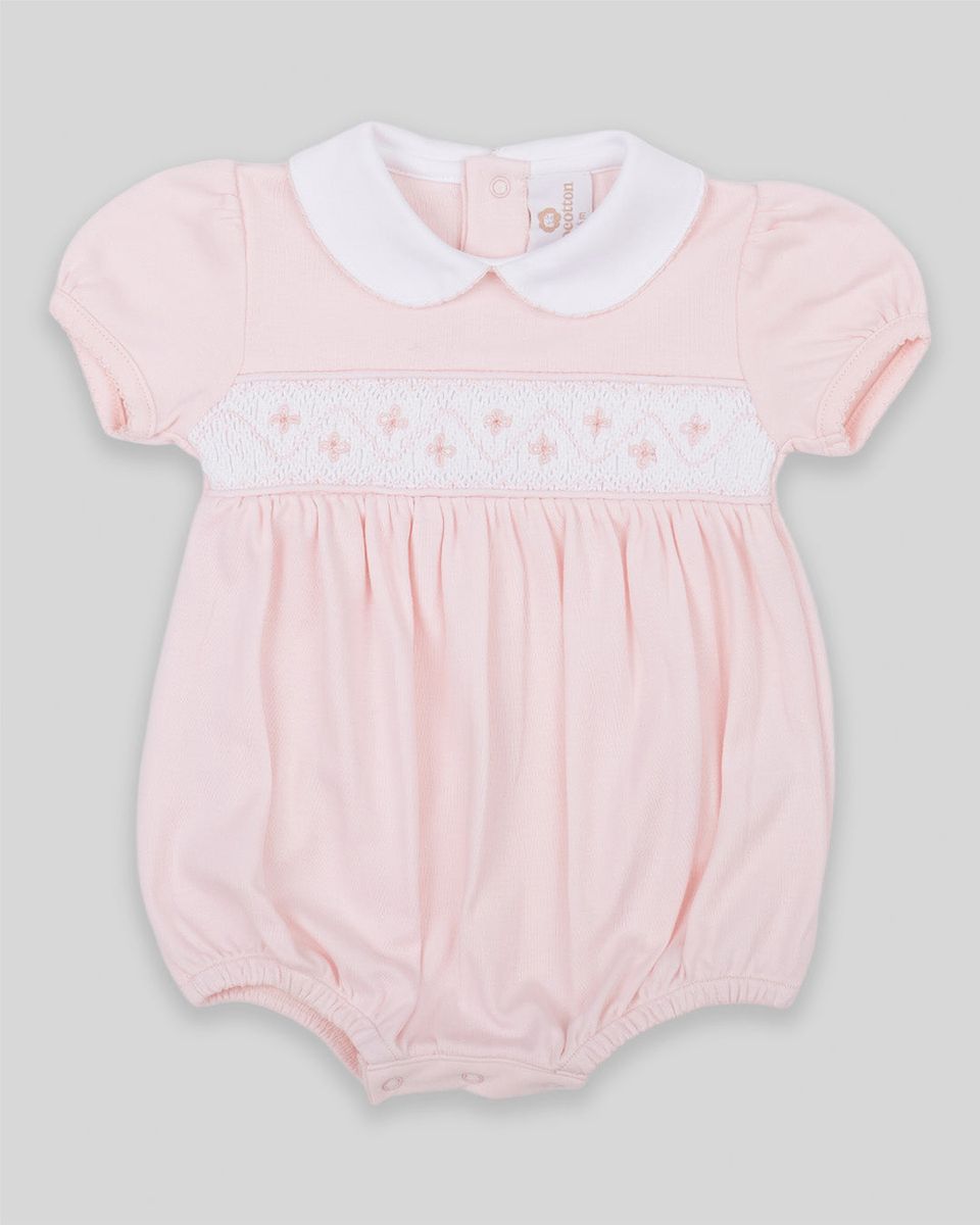 Mio Cotton Agnes Baby Girl Pima Cotton Hand Smocked Bubble