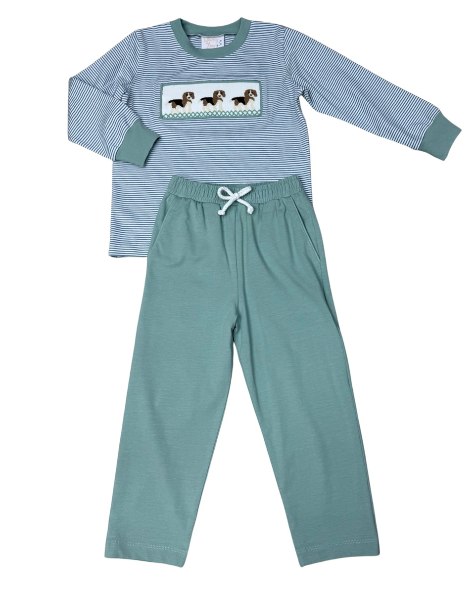 Whimsy Bay Kids | Beagle Smocked Pant Set