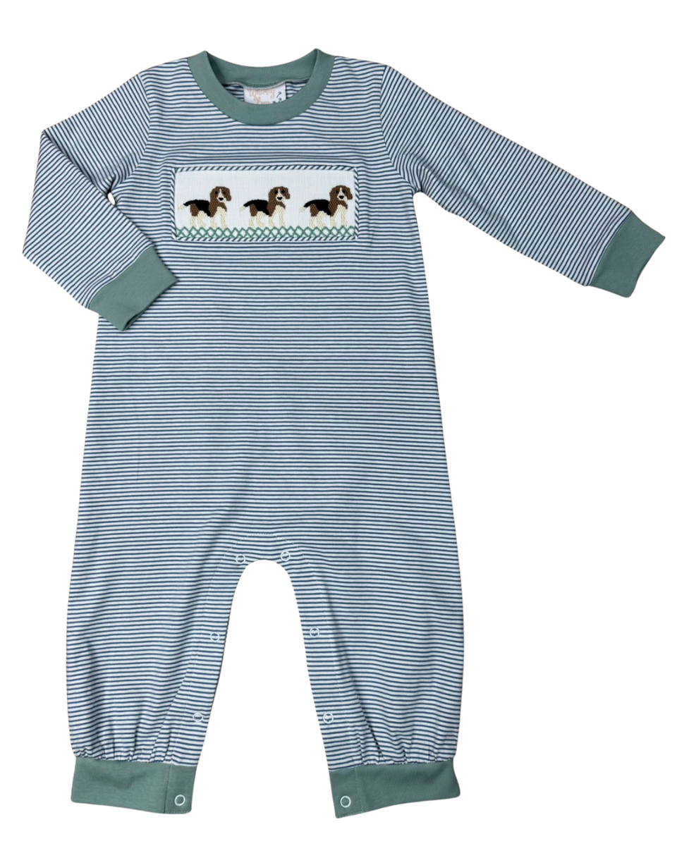 Whimsy Bay Kids | Beagle Smocked Romper