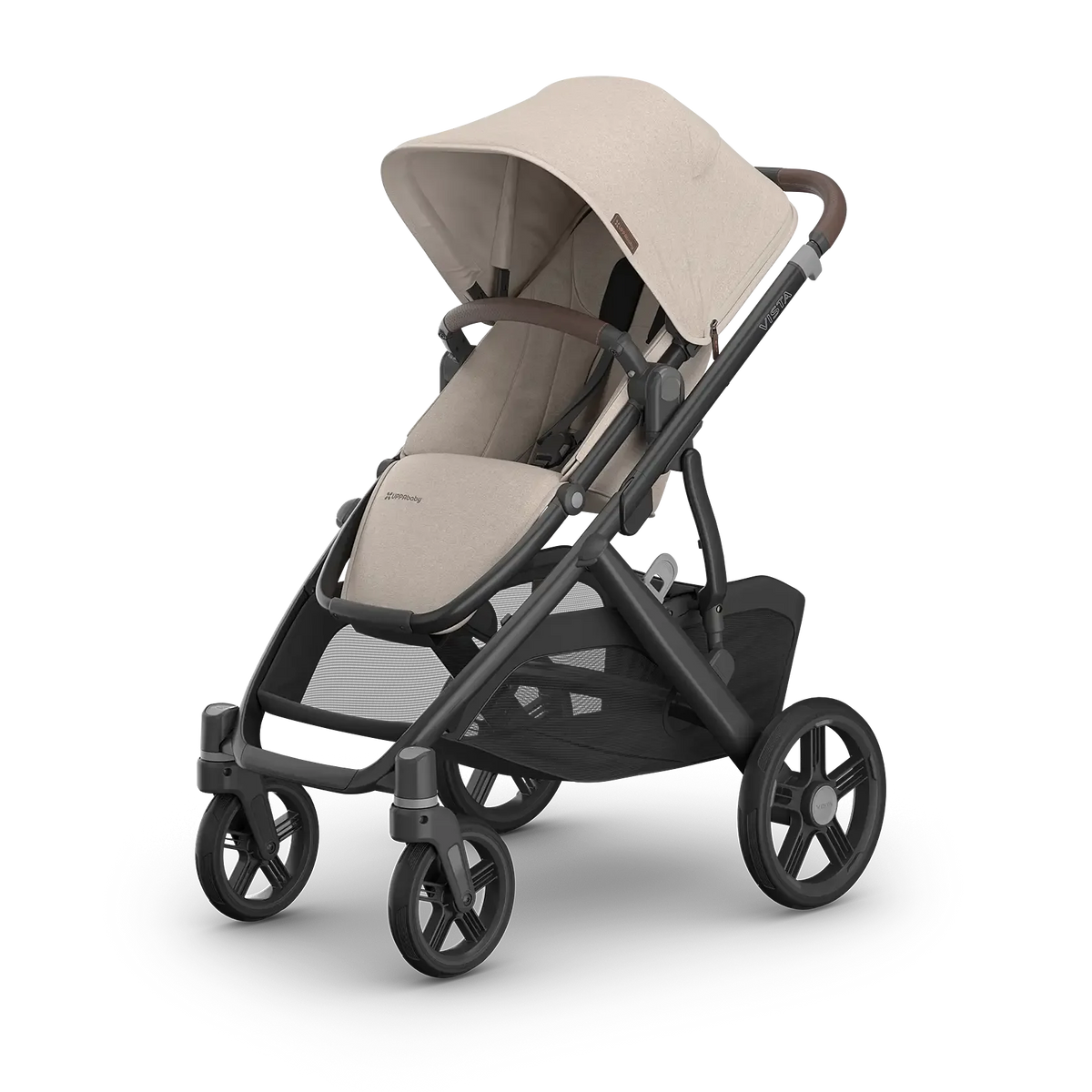 UPPAbaby | Vista V3 Stroller - Ada Sandstone Mélange | Carbon Frame | Chestnut Leather