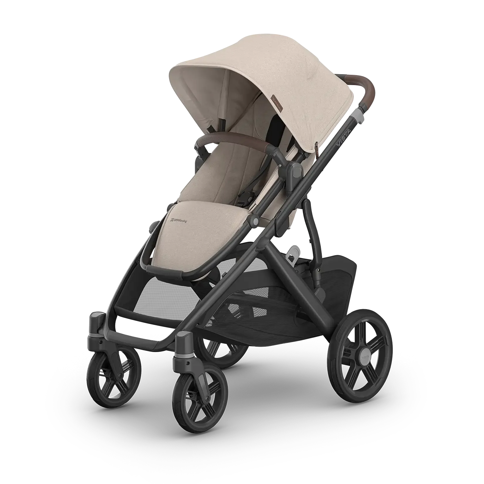 UPPAbaby | Vista V3 Stroller - Ada Sandstone Mélange | Carbon Frame | Chestnut Leather