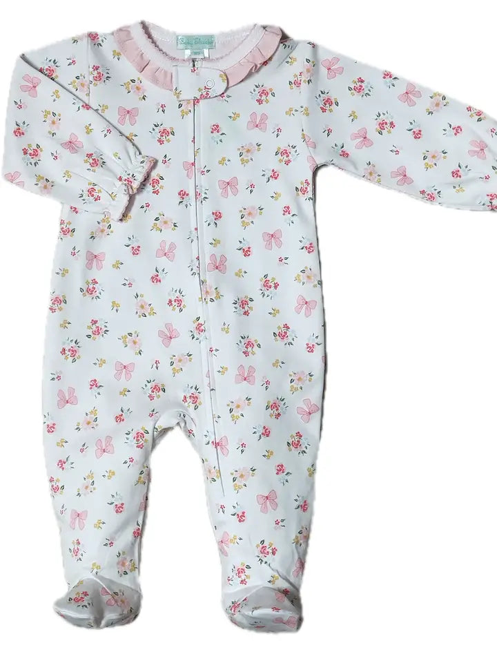 Baby Threads Bows & Flowers Baby Girl Footie