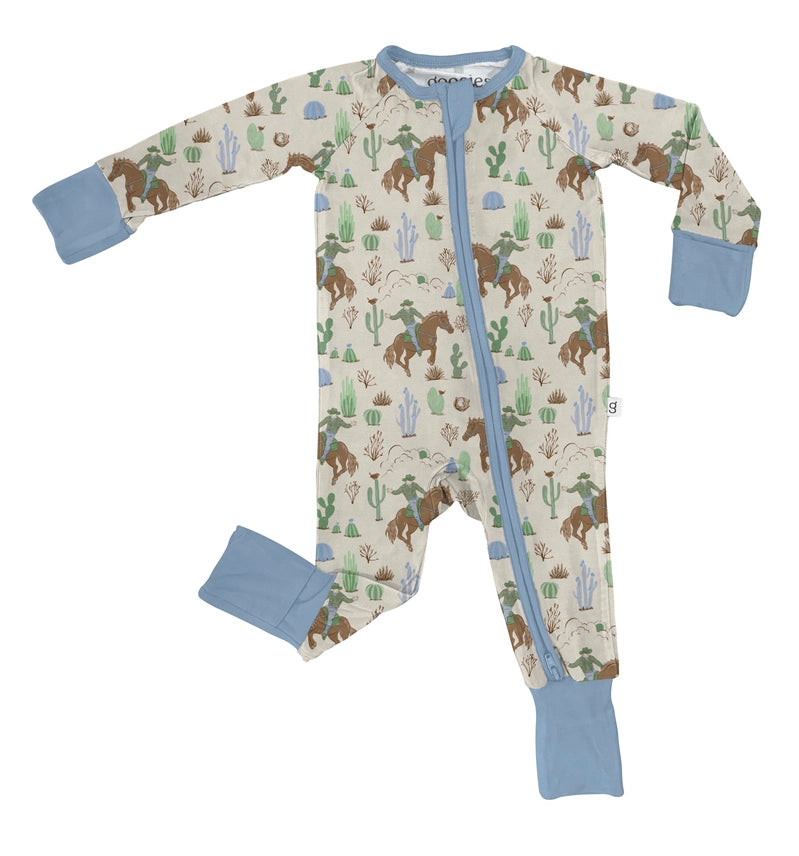 Goosies Saddle Up, Cowboy Toile - Ls Convertible Zip Pjs