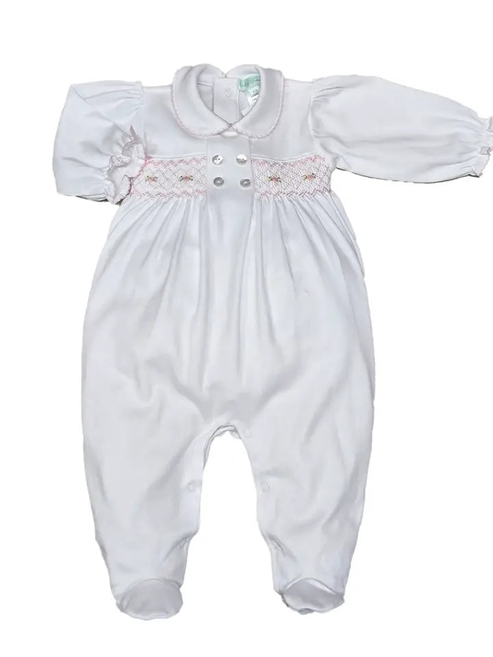 Baby Threads Girl's Hand Smocked Footie