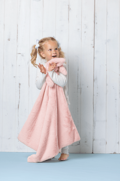 Mud Pie Pink Plush Bunny Blanket