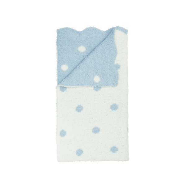 Mud Pie Chenille Blue Dot Blanket