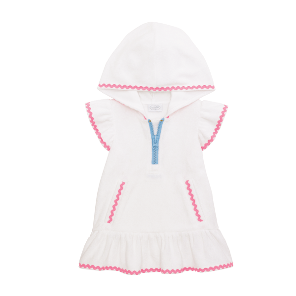 Mud Pie White Ric Rac Zip Cover Up