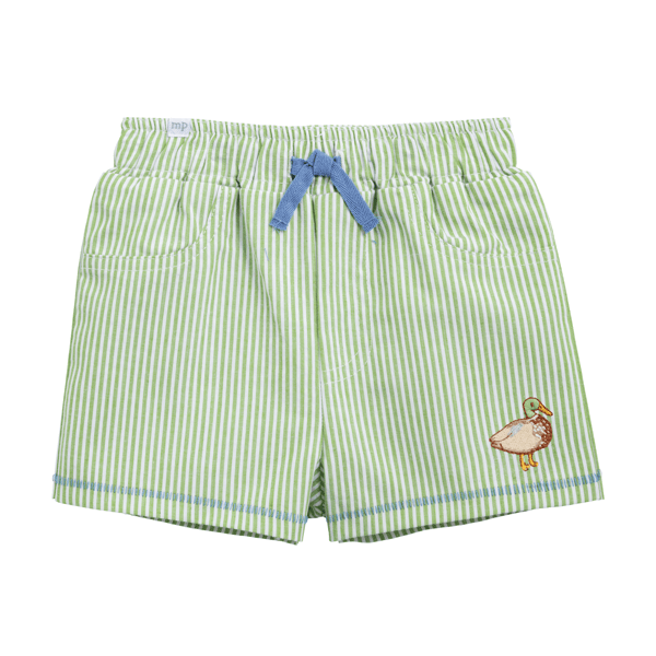 Mud Pie Stripe Embroidered Duck Swim Trunks