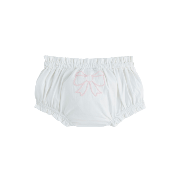 Mud Pie White with Pink Bow Diaper Cover
