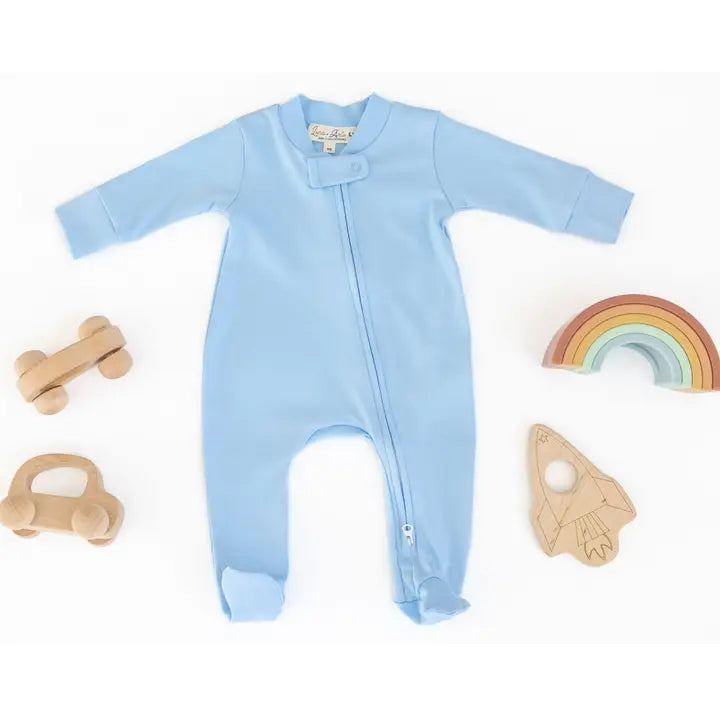 Luna & Arlo By Magnolia Baby Basics Zipper Footie - Sky
