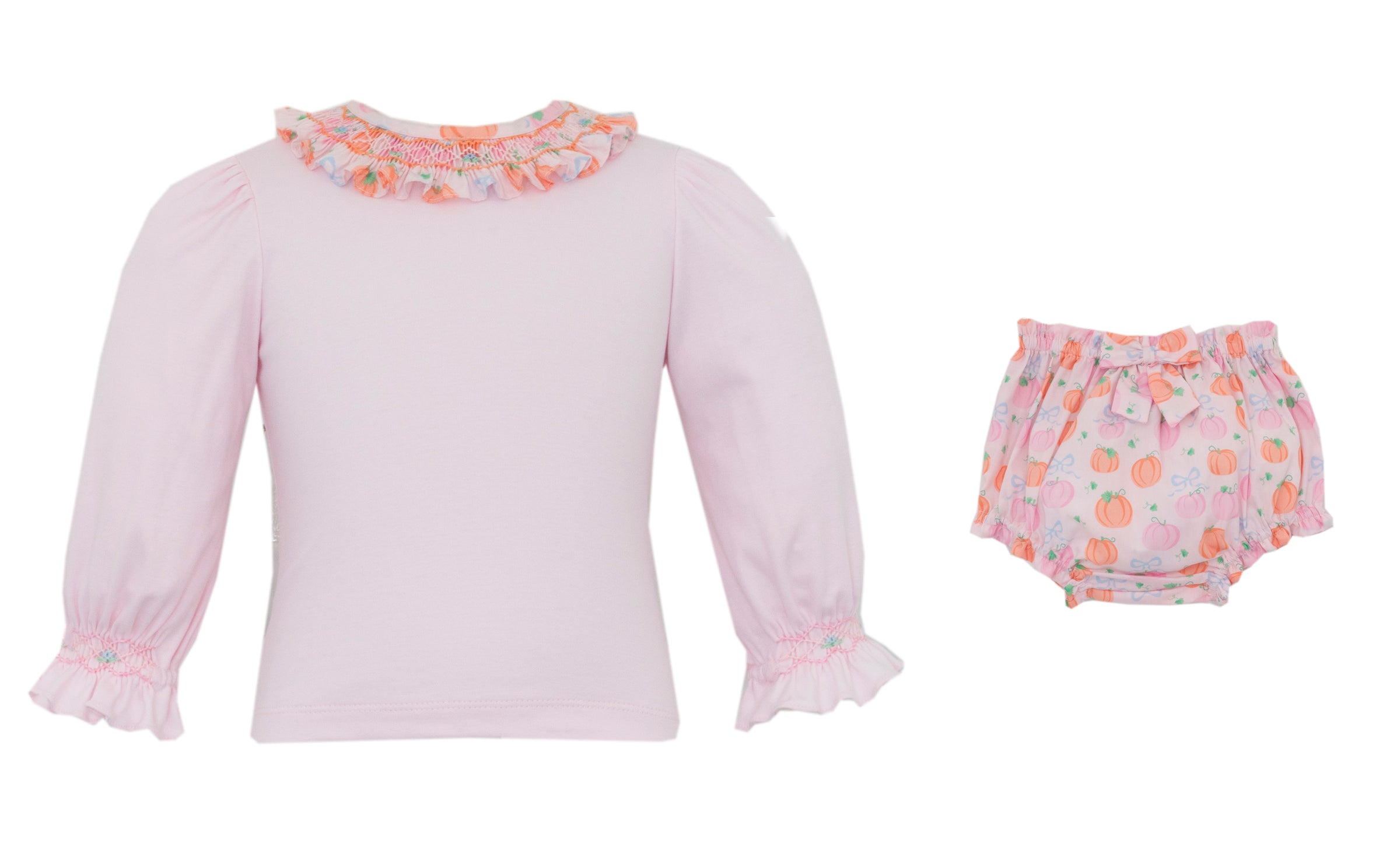Petit Bebe | Girl's Pumpkin Print Bloomer Set