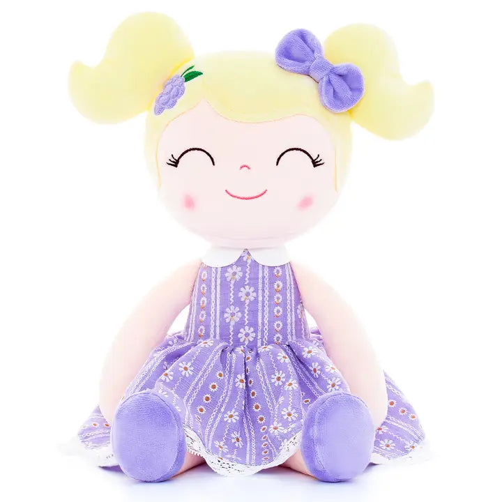 Tiny Tots Plush Doll- Grape Lilac with Blonde Hair