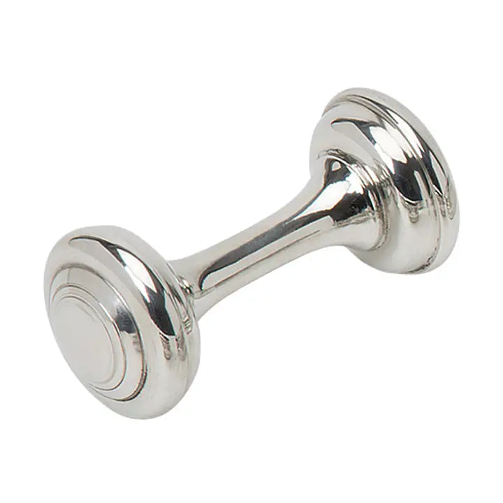 Corbell Silver Dumbbell Pewter Baby Rattle