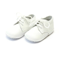 Angel Baby Shoes -James Boy's White Leather Lace Up Shoe (Baby)