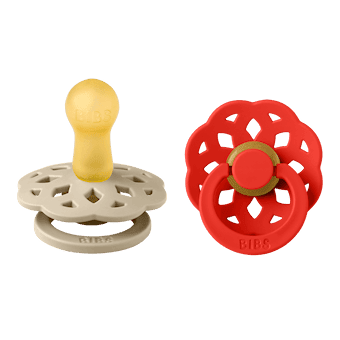 BIBS Boheme Natural Rubber Paci set of 2 Vanilla/Candy Apple
