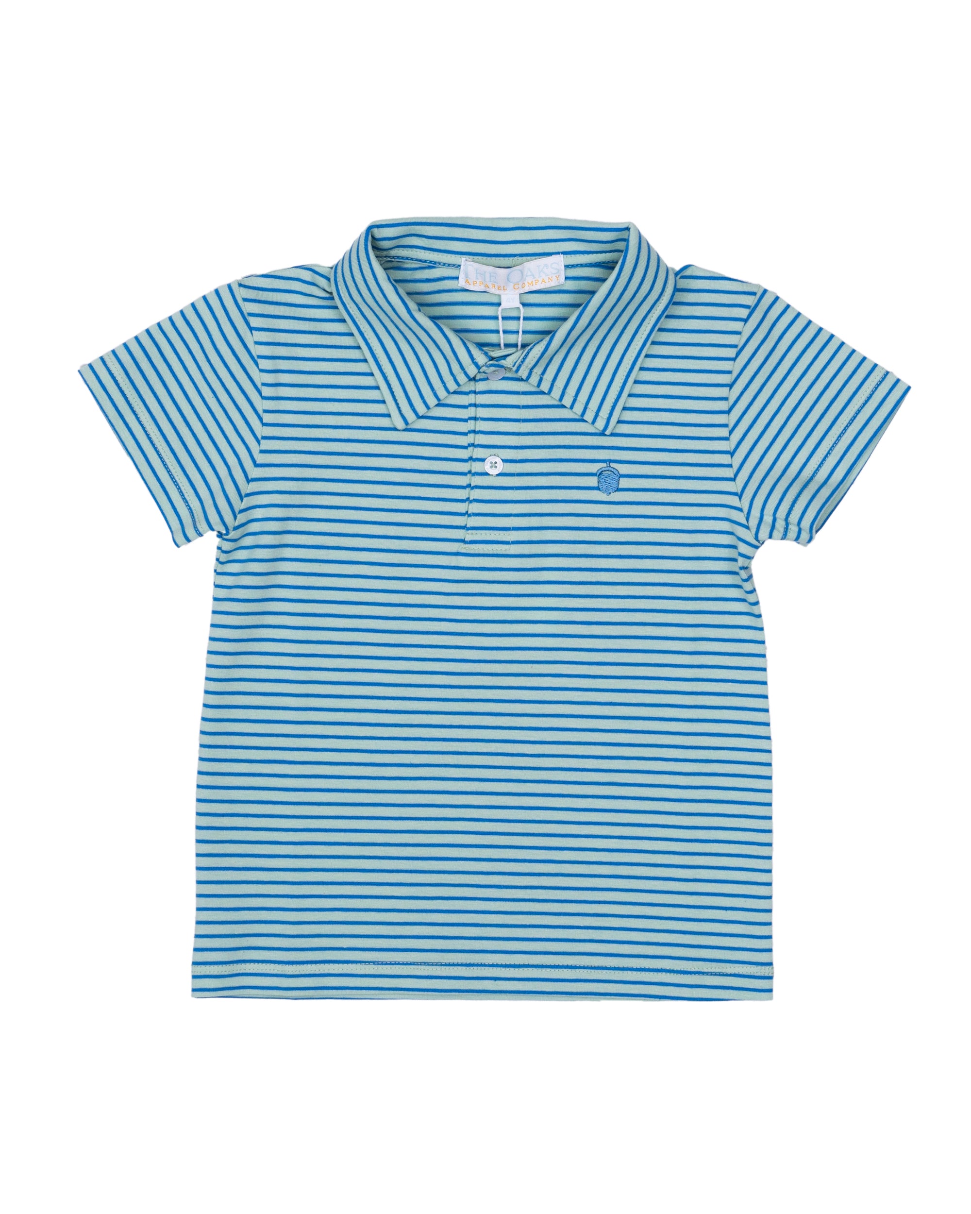 The Oaks Blue & Green Striped Collared Shirt