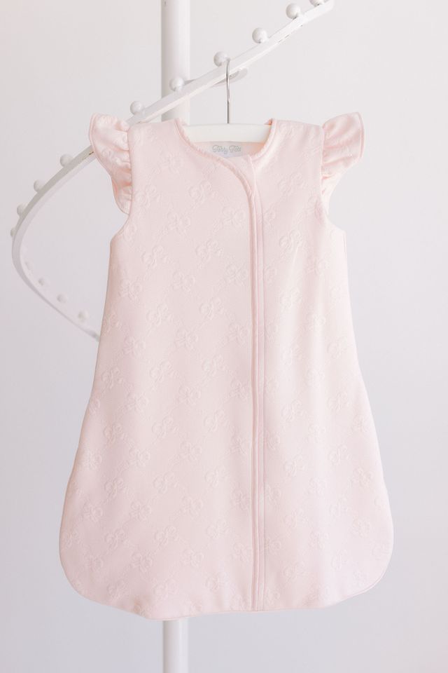 Terry Tots Pink Jacquard Bows Sleepsack