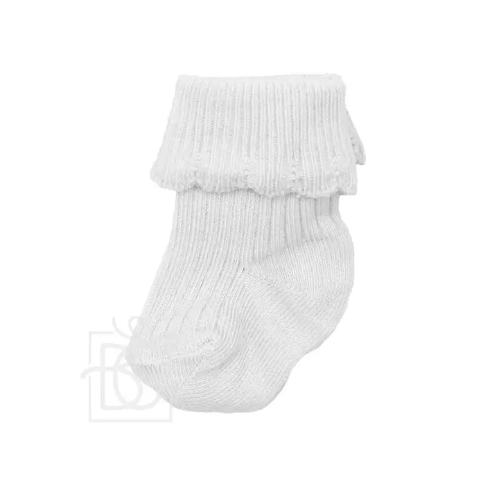 Carlomagno| Folded Cuff Newborn Scottish Yarn Socks | Newborn