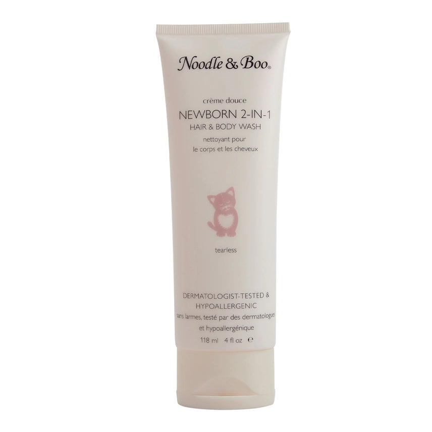Noodle & Boo Baby Bath & Massage Set, Crème Douce, Green Daisies & Hearts