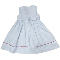 Marco & Lizzy | Girl's Hand Smocked Light Blue Dress - 4th of July
