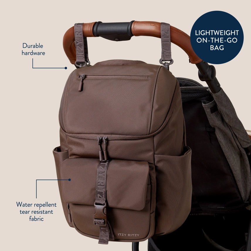 Itzy Ritzy | Belong Bucket Backpack™ – Modern Unisex Backpack in Mocha
