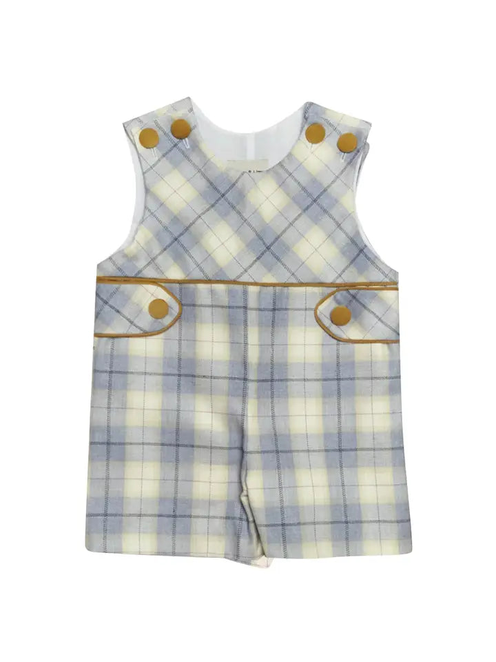 Marco & Lizzy Fall Viella Plaid Baby Boy Overall