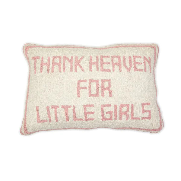Thank Heaven For Little Girls Embroidery Decorative Pillow