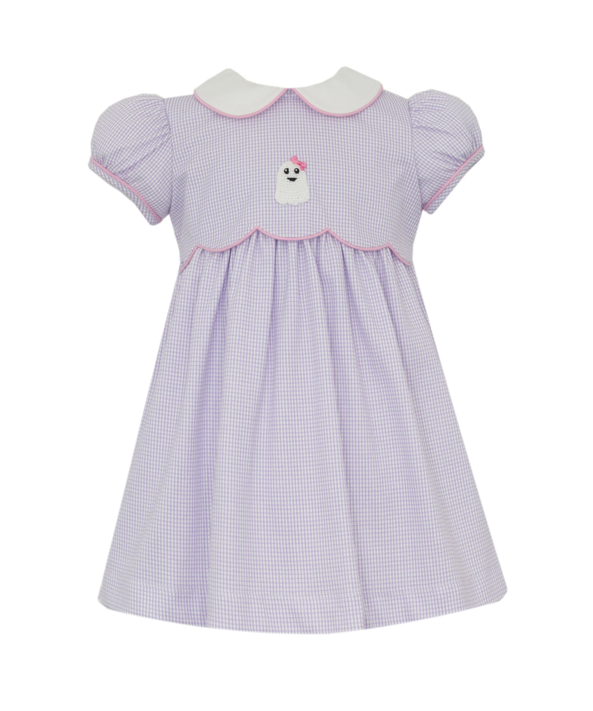 Petit Bebe | Purple Knit Gingham Ghost Dress