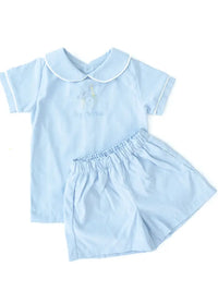 Ruth and Ralph | Big Brother Stork Embroidered Shorts Set