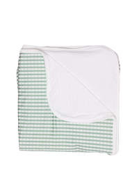 The Uptown Baby Blanket in Gingham Sage