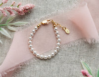 Cherished Moments | 14K Gold Plated Pearl Baby Bracelet- Audrey