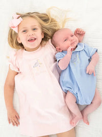 Ruth and Ralph | Pink Big Sister Embroidered Dress