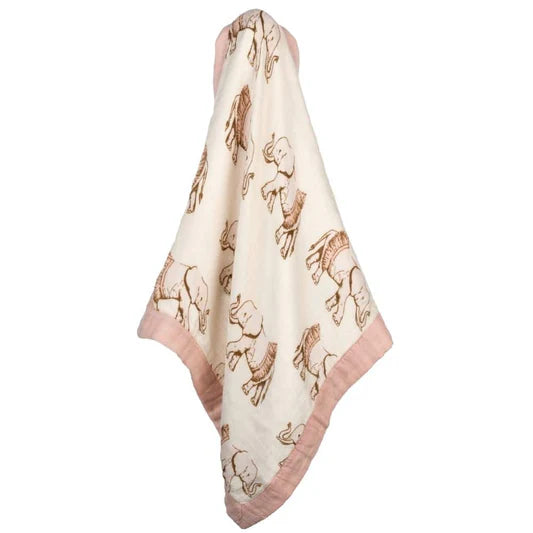 MILKBARN  Tutu Elephant Mini Lovey Two-Layer Muslin Security Blanket