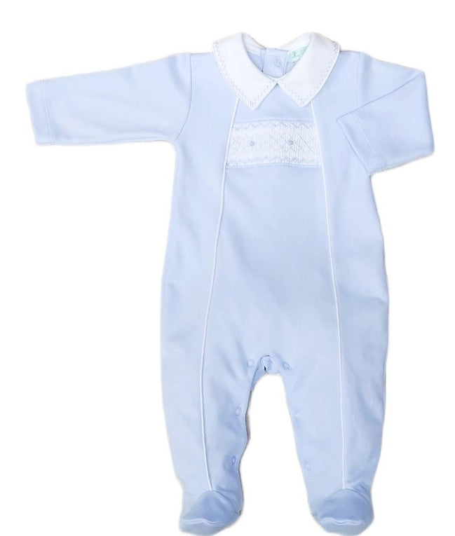 Baby Threads | Blue Smocked Baby Boy Footie