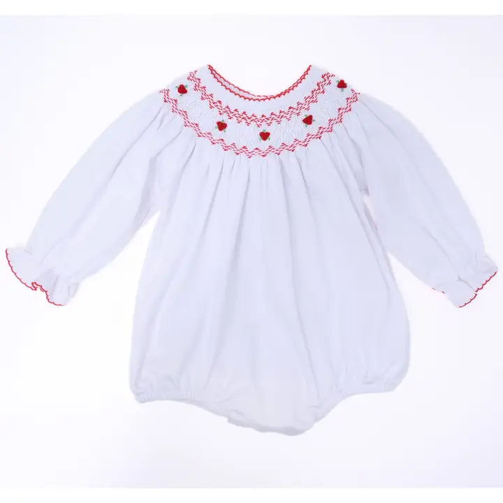 Magnolia Baby Eve Classics Bishop Long Sleeve Bubble - White Red