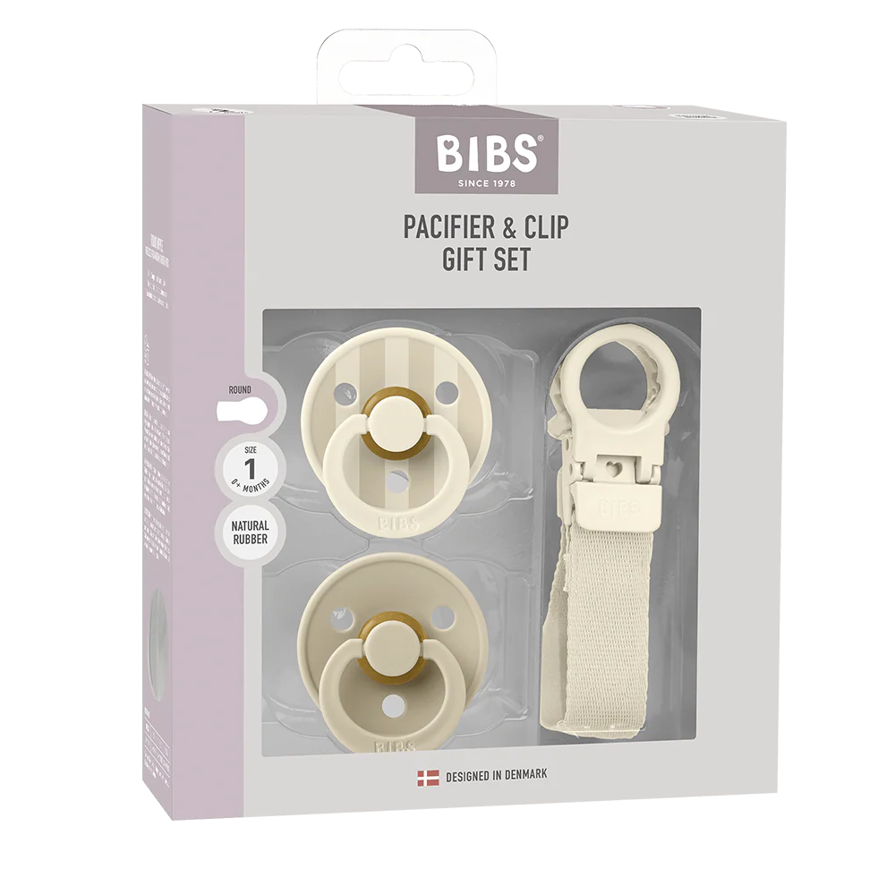 BIBS Pacifier & Clip Gift Set Size 1