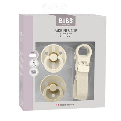 BIBS Pacifier & Clip Gift Set Size 1