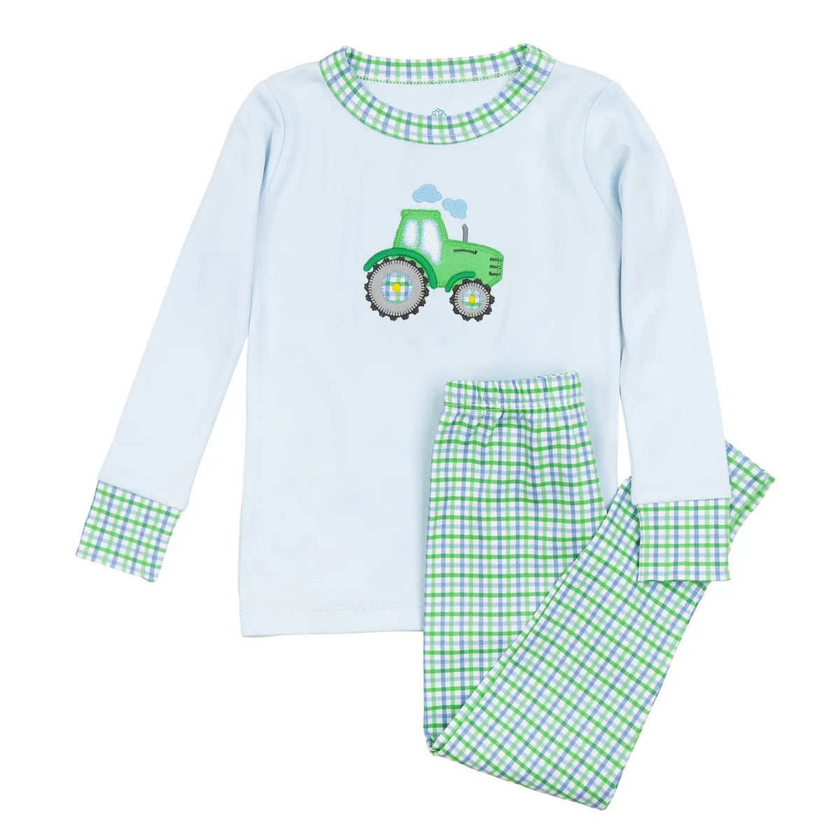 Magnolia Baby Tractor Tales Applique Long Pajamas