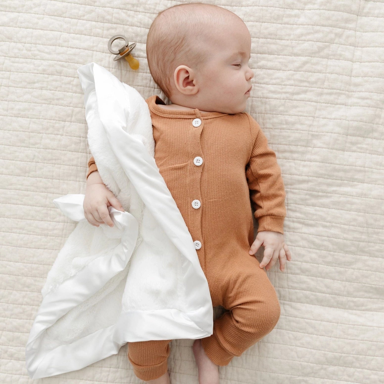 Saranoni Lush Mini Blanket with Satin Border-Ivory