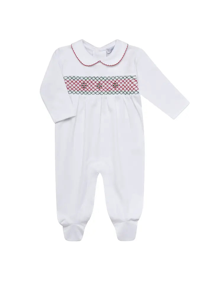 Nellapima Christmas Smocked Footie