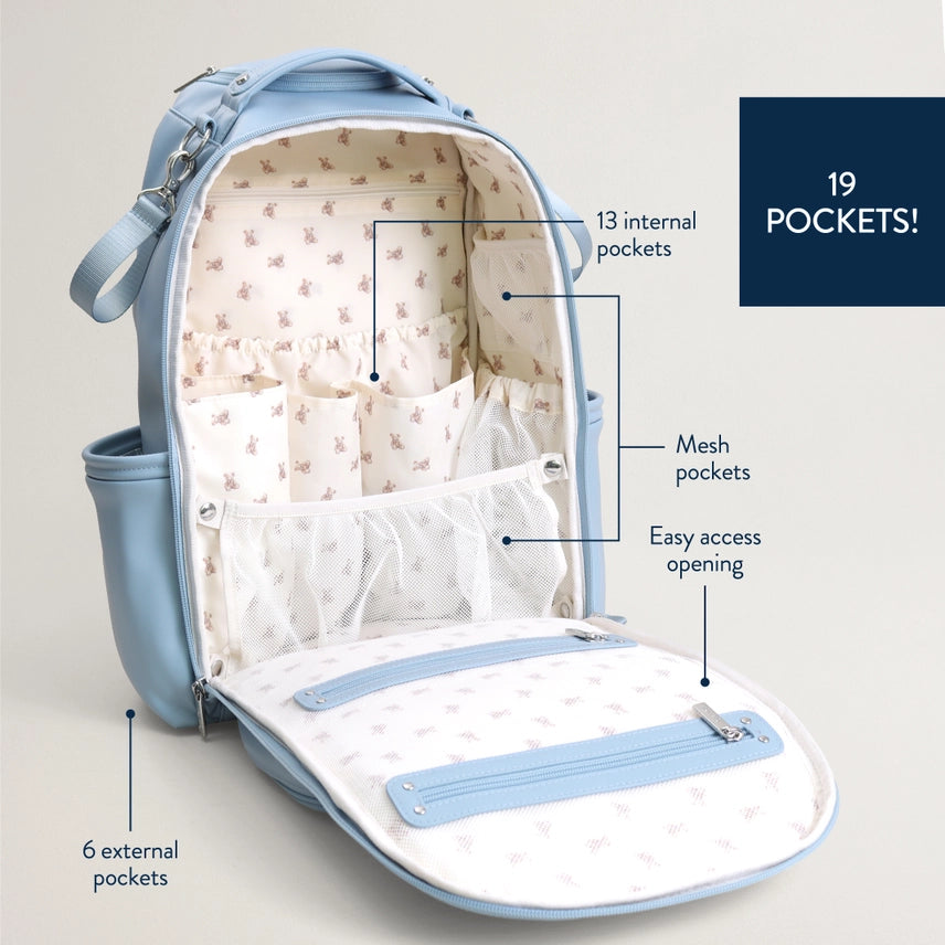 Itzy Ritzy Boss Plus Diaper Bag in Light Blue Bear