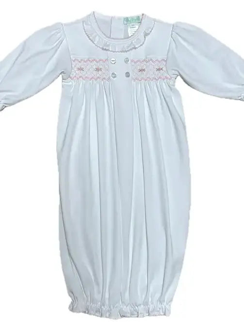 Baby Threads Girl's Handsmocked Gown in Newborn