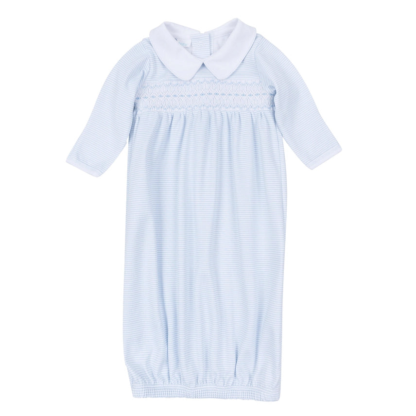 Magnolia Baby | Benjamin Smocked Light Blue Gown