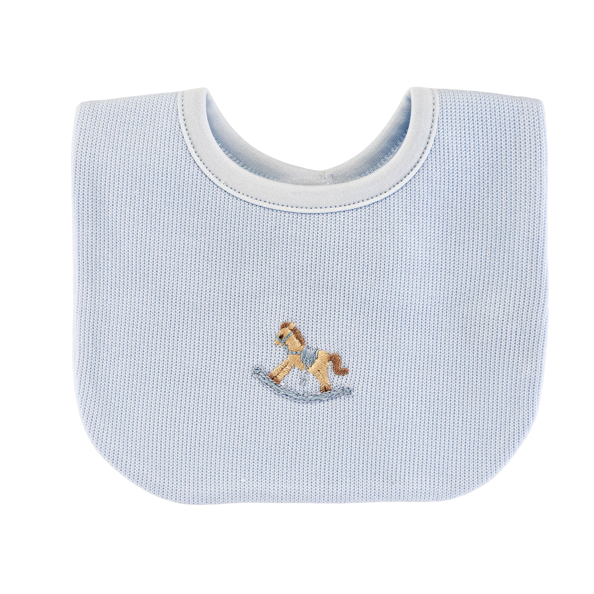 Baby Club Chic | Rocking Horse Pima Jacquard Embroidered Bib
