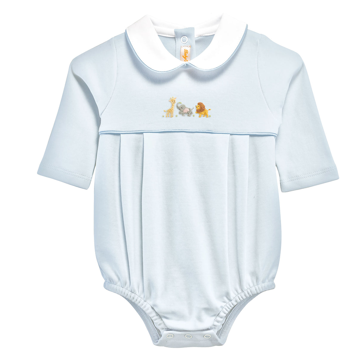 Baby Club Chic | Safari Adventure Embroidered Pima Bubble w/ Round Collar