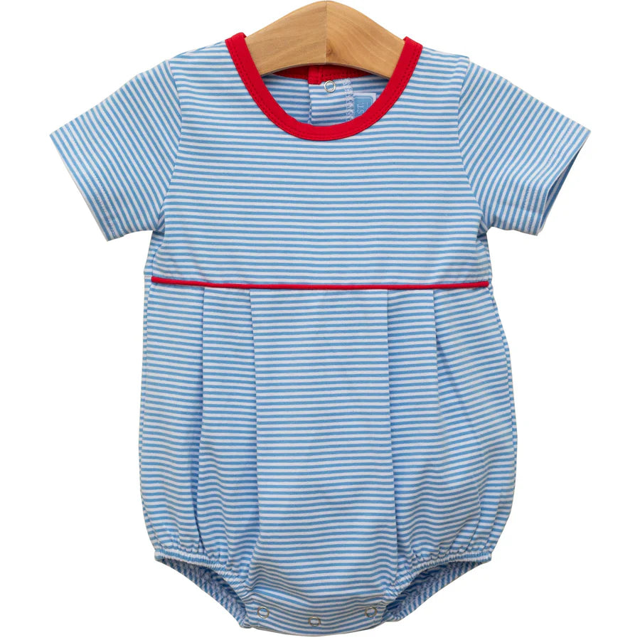 Trotter Street Bentley Bubble- Cornflower Stripe/Red
