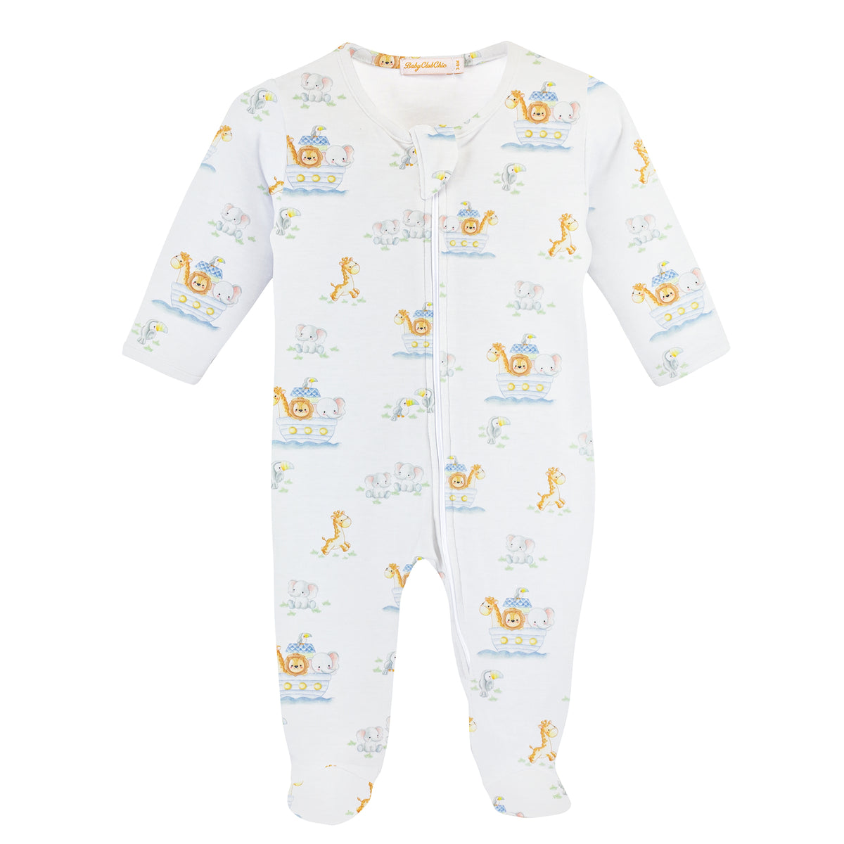 Baby Club Chic | Noah's Ark Pima Zipped Footie