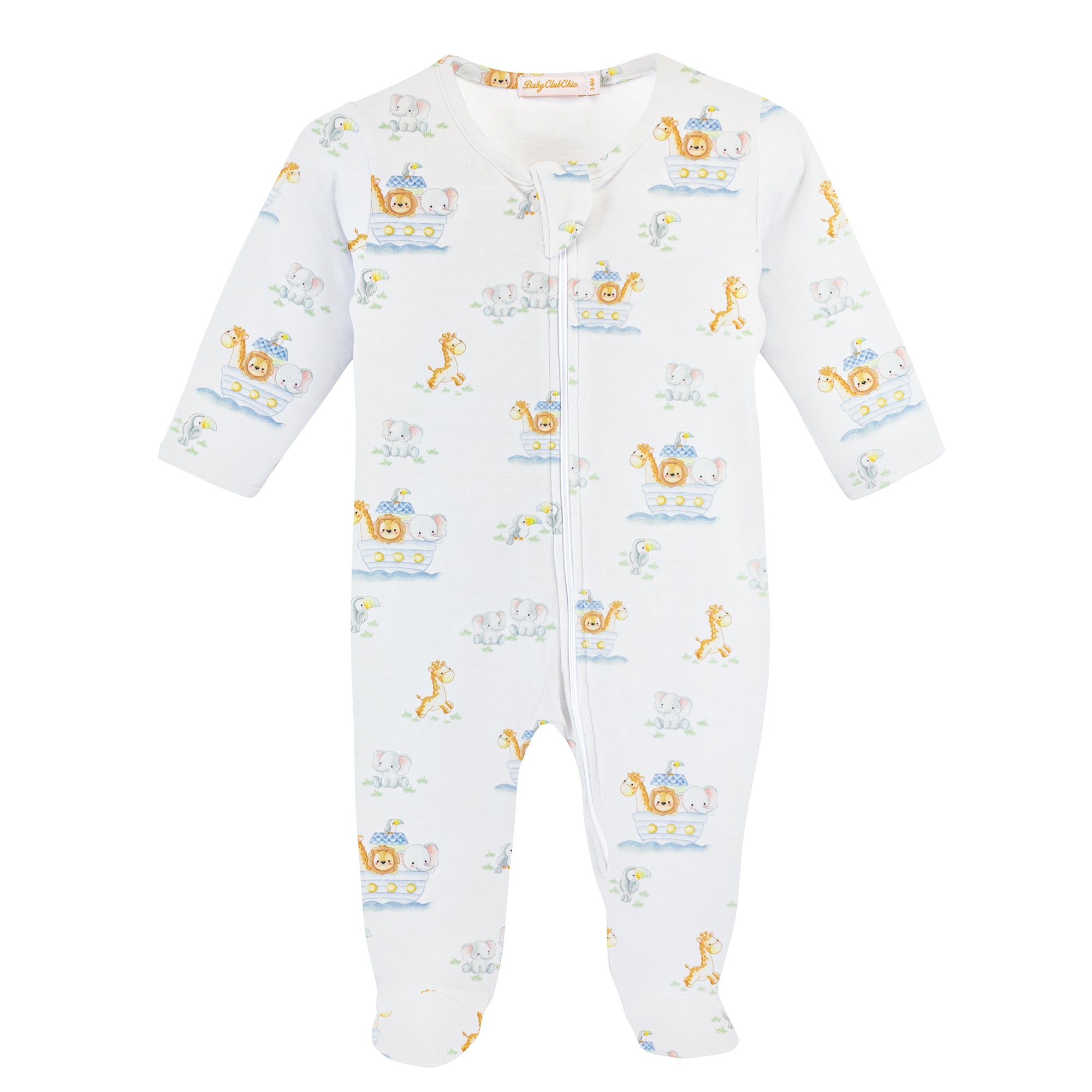 Baby Club Chic | Noah's Ark Pima Zipped Footie